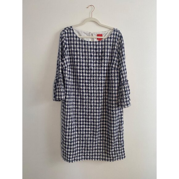 Melrose Dresses & Skirts - Blue & White Gingham Women’s Dress With Bell Sleeves by Melrose Size 18